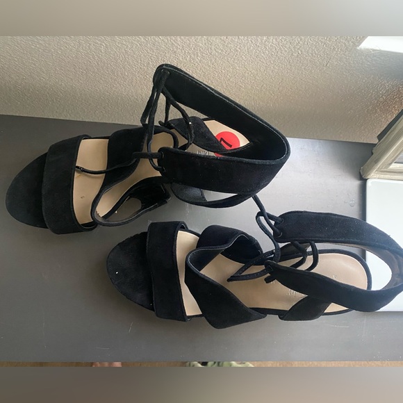 BRAND NEW Lord & Taylor Black Suede Espadrille Wedge Sandals Size 7 - Picture 5 of 6